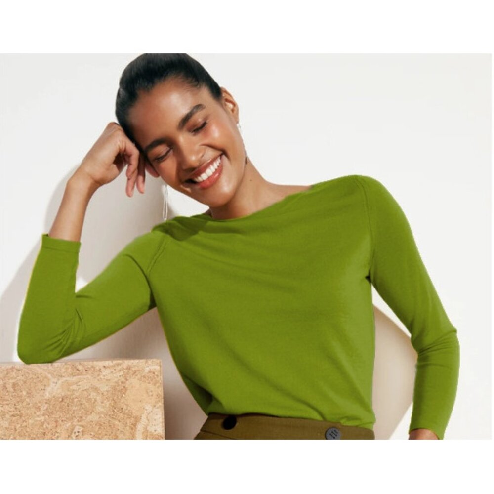 The Fold London olive green 100% cashmere Vinci sweater